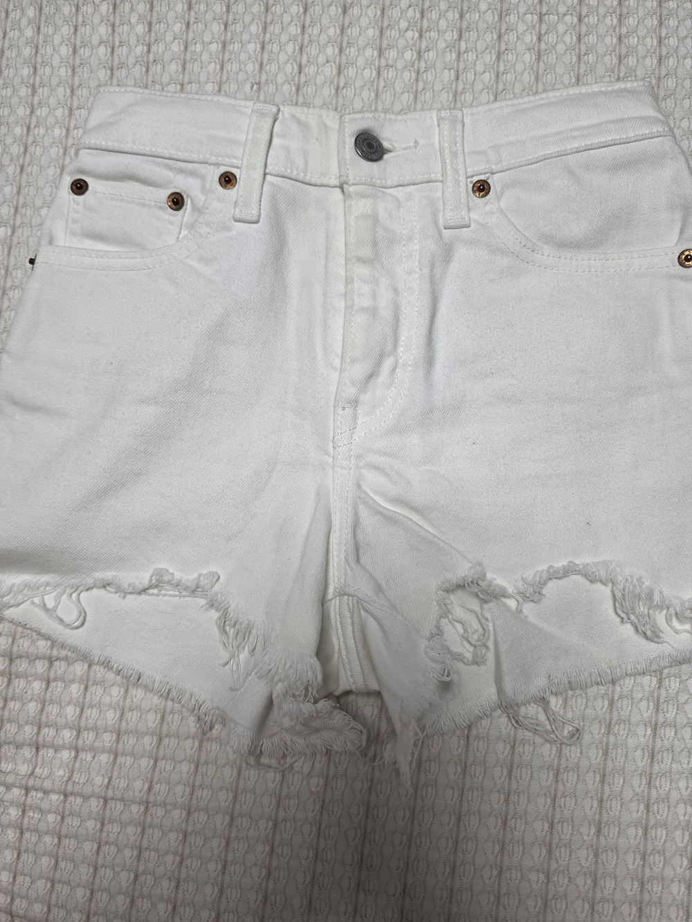 White Distressed Women’s Denim Shorts